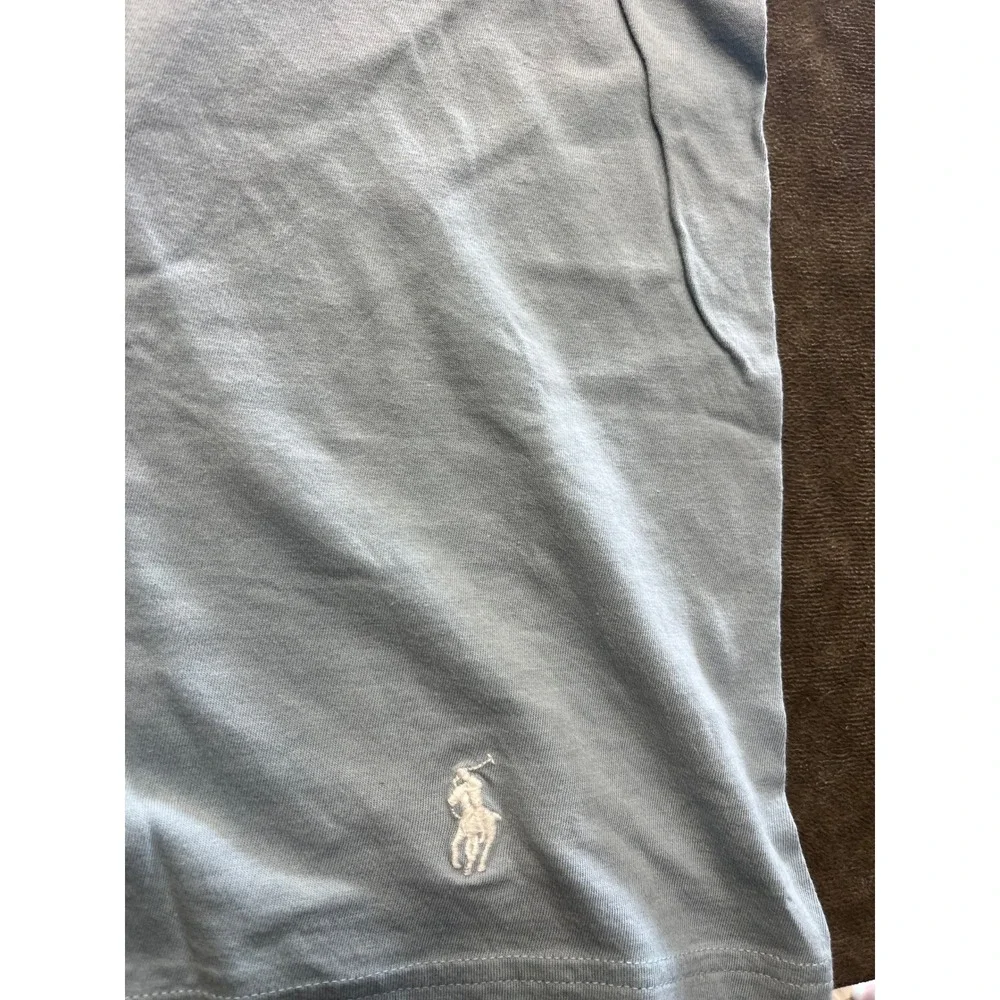 Polo Ralph Lauren Mens Classic Fit Crew Neck T-Shirt Light Blue‎ Large Pony Logo
